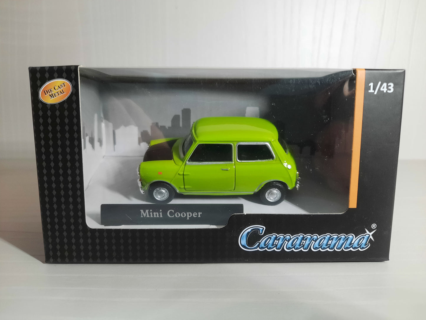 Modellino Mini Cooper "Mr. Bean" Lime/Nero Scala 1:43